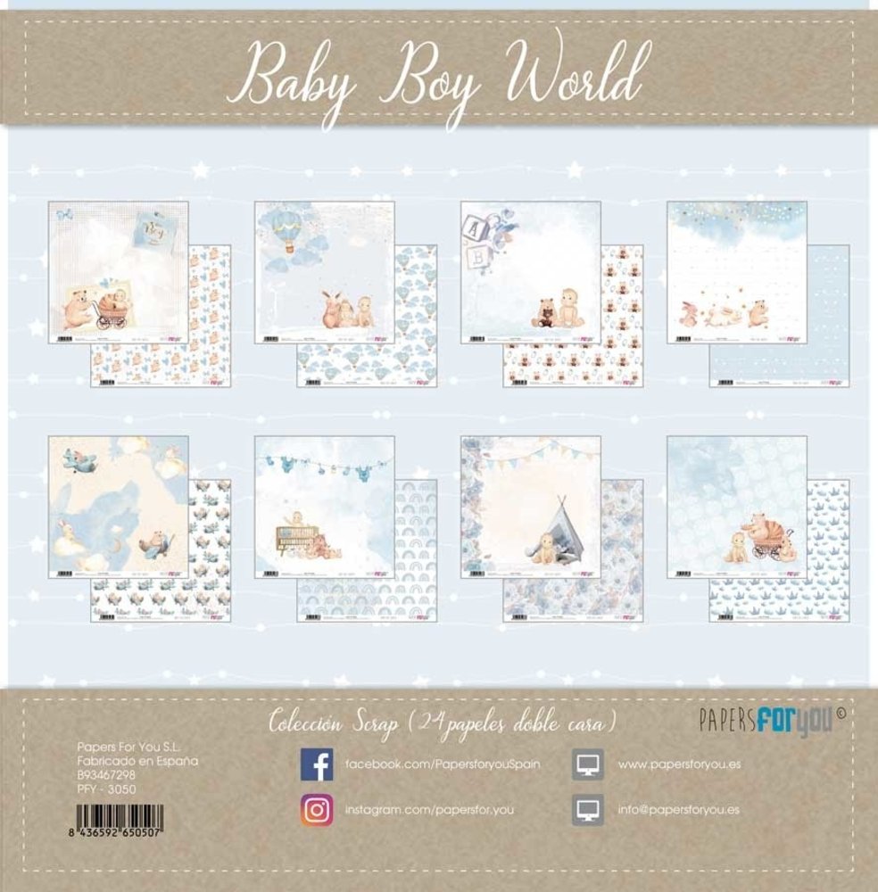 Papers For You Baby Boy World 6x6 Inch Paper Pack (24pcs) (PFY-3050)