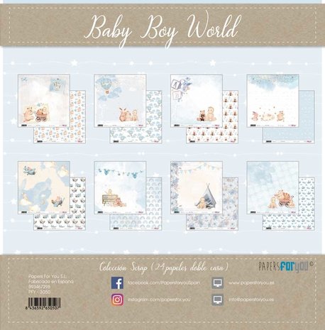 Papers For You Baby Boy World 6x6 Inch Paper Pack (24pcs) (PFY-3050)