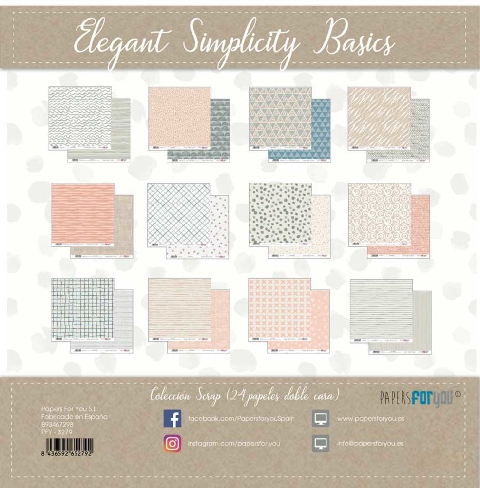 Papers For You Elegant Simplicity Basics 6x6 Inch Paper Pack (24pcs) (PFY-3279)