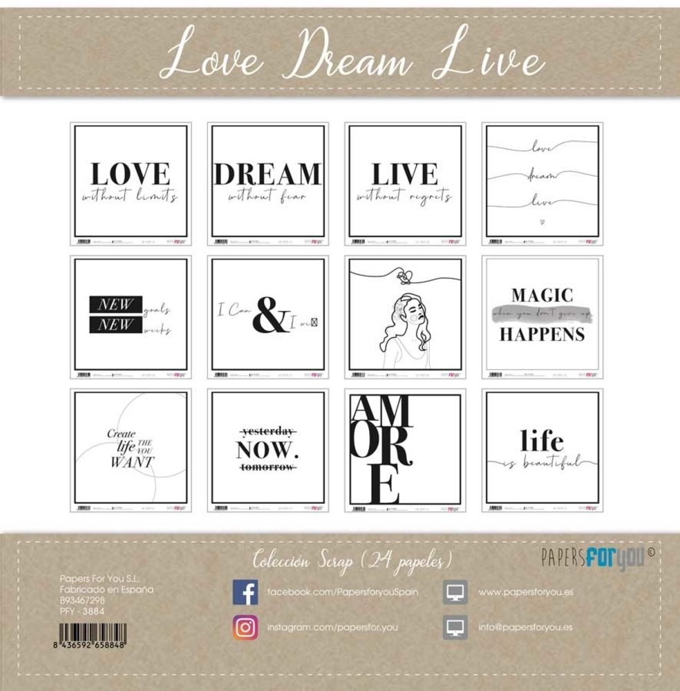 Papers For You Love Dream Live 6x6 Inch Paper Pack (24pcs) (PFY-3969)