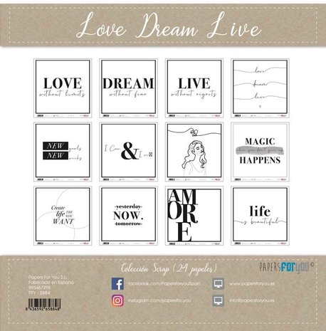 Papers For You Love Dream Live 6x6 Inch Paper Pack (24pcs) (PFY-3969)