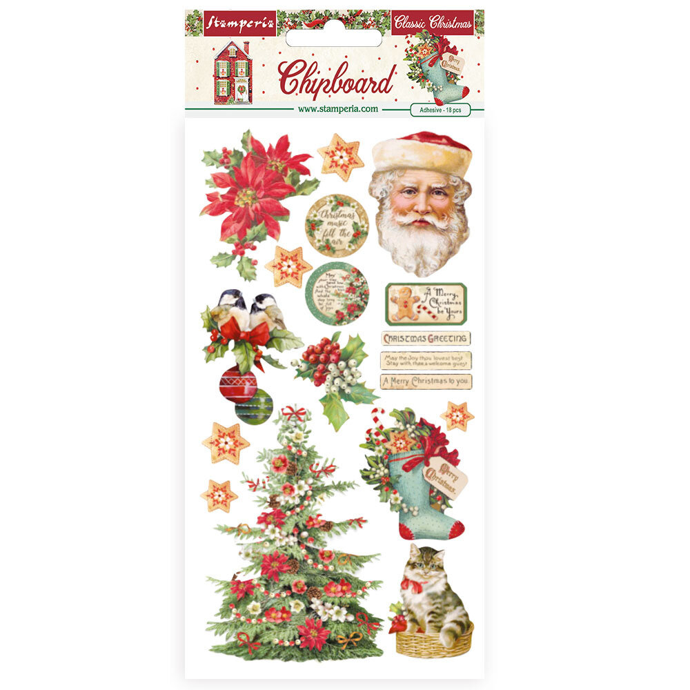 Stamperia Chipboard Classic Christmas 15x30cm (DFLCB36) Stamperia Chipboard Classic Christmas 15x30cm (DFLCB36)