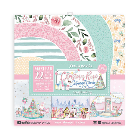 Stamperia Christmas Rose 12x12 Inch MAXI PAD (SBBXLB12) Stamperia Christmas Rose 12x12 Inch MAXI PAD (SBBXLB12)