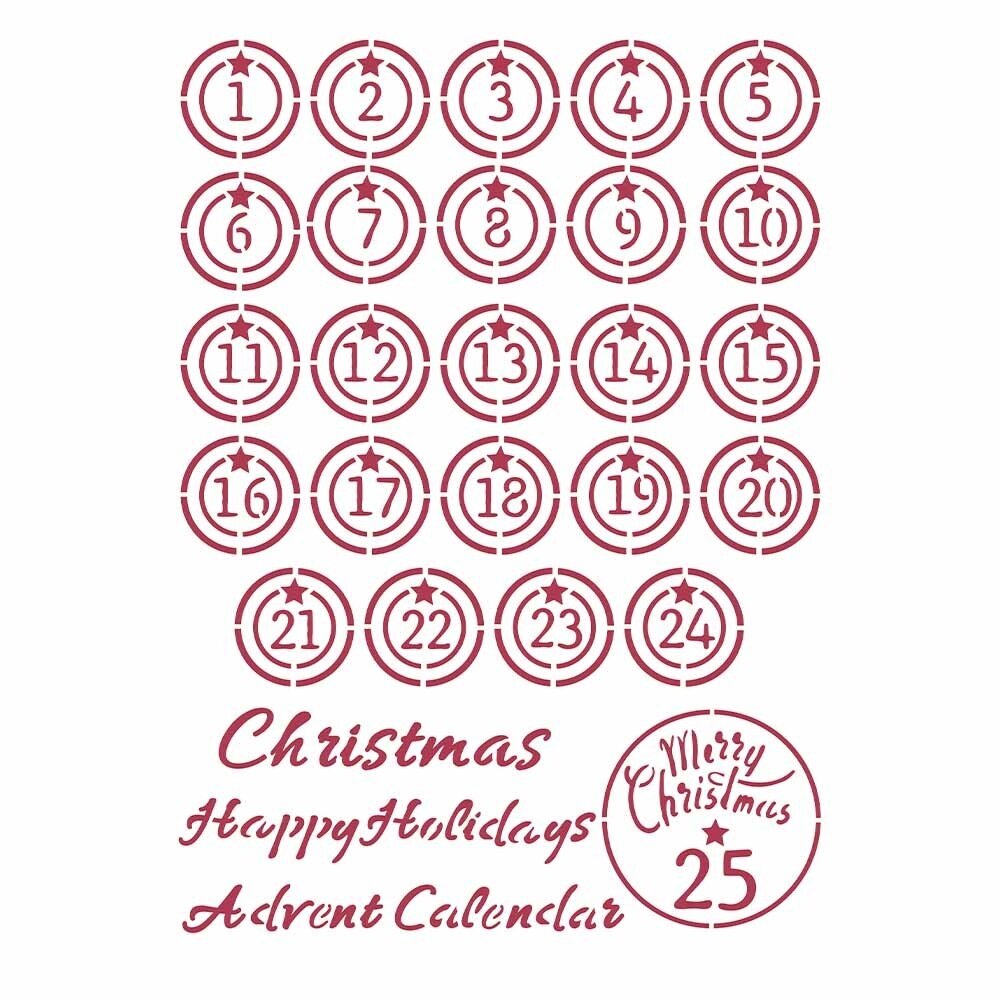 Stamperia Masking Stencil A4 Christmas Patchwork Advent (KSG475) Stamperia Masking Stencil A4 Christmas Patchwork Advent (KSG475)