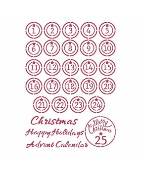 Stamperia Masking Stencil A4 Christmas Patchwork Advent (KSG475)* Stamperia Masking Stencil A4 Christmas Patchwork Advent (KSG475)*
