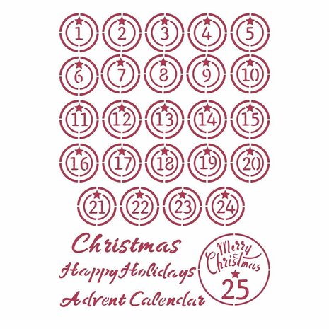 Stamperia Masking Stencil A4 Christmas Patchwork Advent (KSG475) Stamperia Masking Stencil A4 Christmas Patchwork Advent (KSG475)