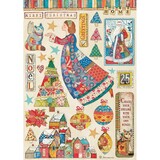 Stamperia Christmas Patchwork Elements Rice Paper A4 (DFSA4587)