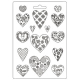 Stamperia Soft Mould A4 Christmas Patchwork Hearts (K3PTA4501)*