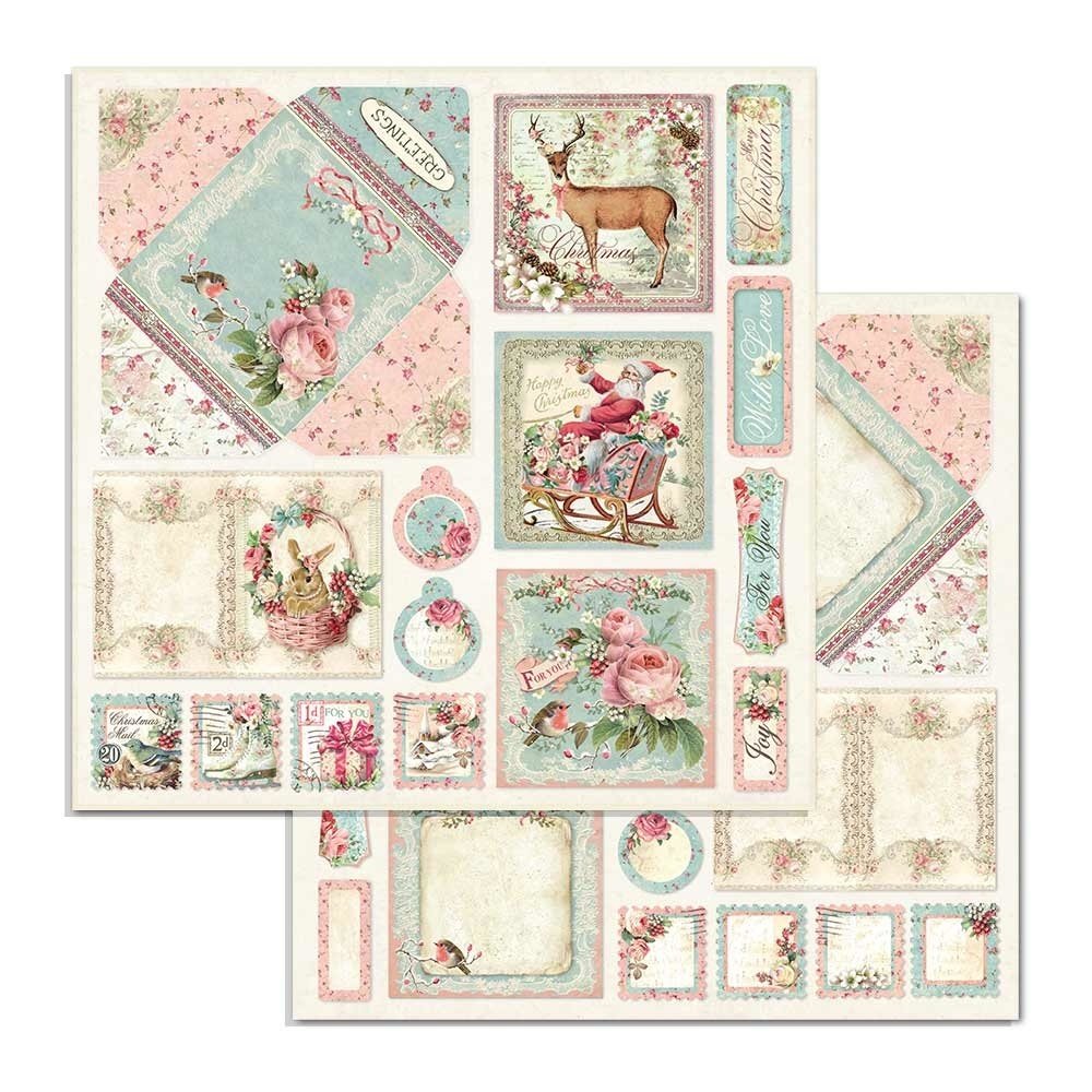 Stamperia Pink Christmas 6x6 Inch Paper Pack (SBBXS07)