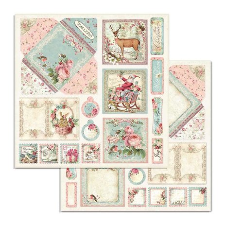 Stamperia Pink Christmas 6x6 Inch Paper Pack (SBBXS07)