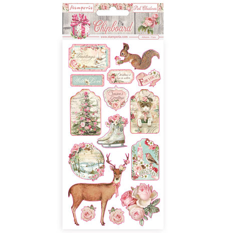 Stamperia Chipboard Pink Christmas 15x30cm (DFLCB37) Stamperia Chipboard Pink Christmas 15x30cm (DFLCB37)