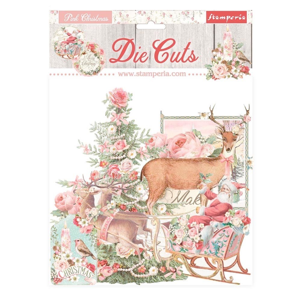Stamperia Pink Christmas Die Cuts (DFLDC458)