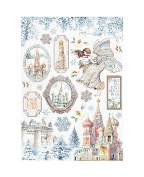 Stamperia Winter Tales Castle Rice Paper A4 (DFSA4584) Stamperia Winter Tales Castle Rice Paper A4 (DFSA4584)