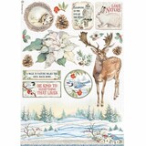 Stamperia Winter Tales Poinsettia Rice Paper A4 (DFSA4585)