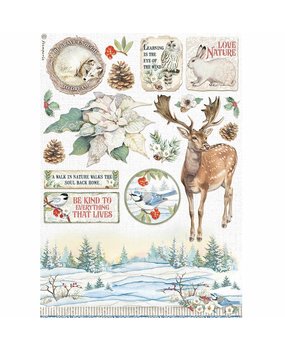 Stamperia Winter Tales Poinsettia Rice Paper A4 (DFSA4585)