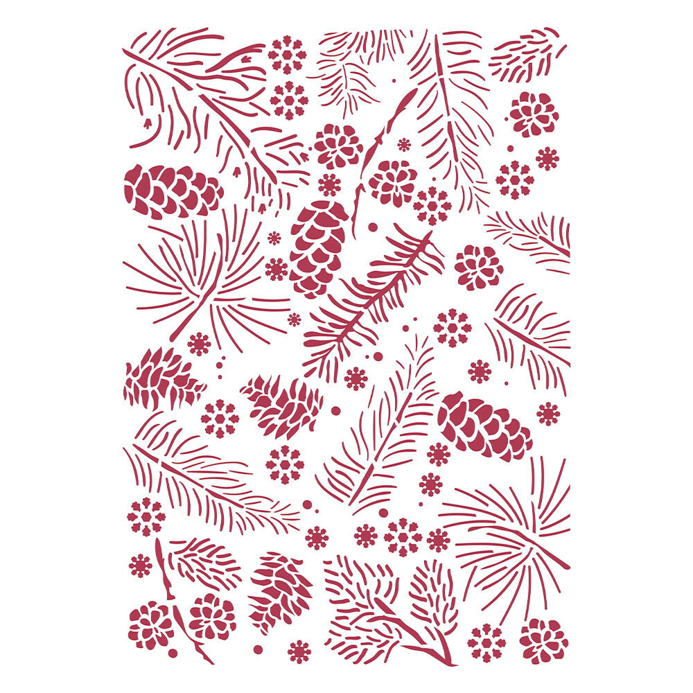 Stamperia Masking Stencil A4 Romantic Christmas Pinecones (KSG476) Stamperia Masking Stencil A4 Romantic Christmas Pinecones (KSG476)