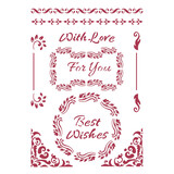 Stamperia Masking Stencil A4 Romantic Christmas Best Wishes (KSG477)