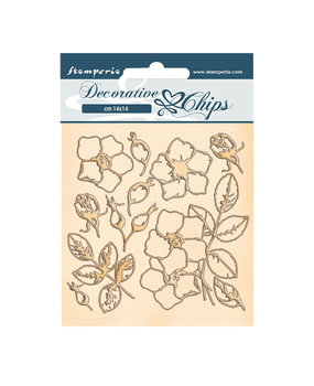 Stamperia Romantic Christmas Decorative Chips Flowers (SCB69)* Stamperia Romantic Christmas Decorative Chips Flowers (SCB69)*