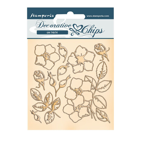 Stamperia Romantic Christmas Decorative Chips Flowers (SCB69) Stamperia Romantic Christmas Decorative Chips Flowers (SCB69)