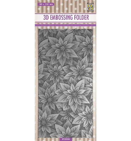 Nellie Snellen Poinsettia Slimline 3D Embossing Folder (EF3D034)