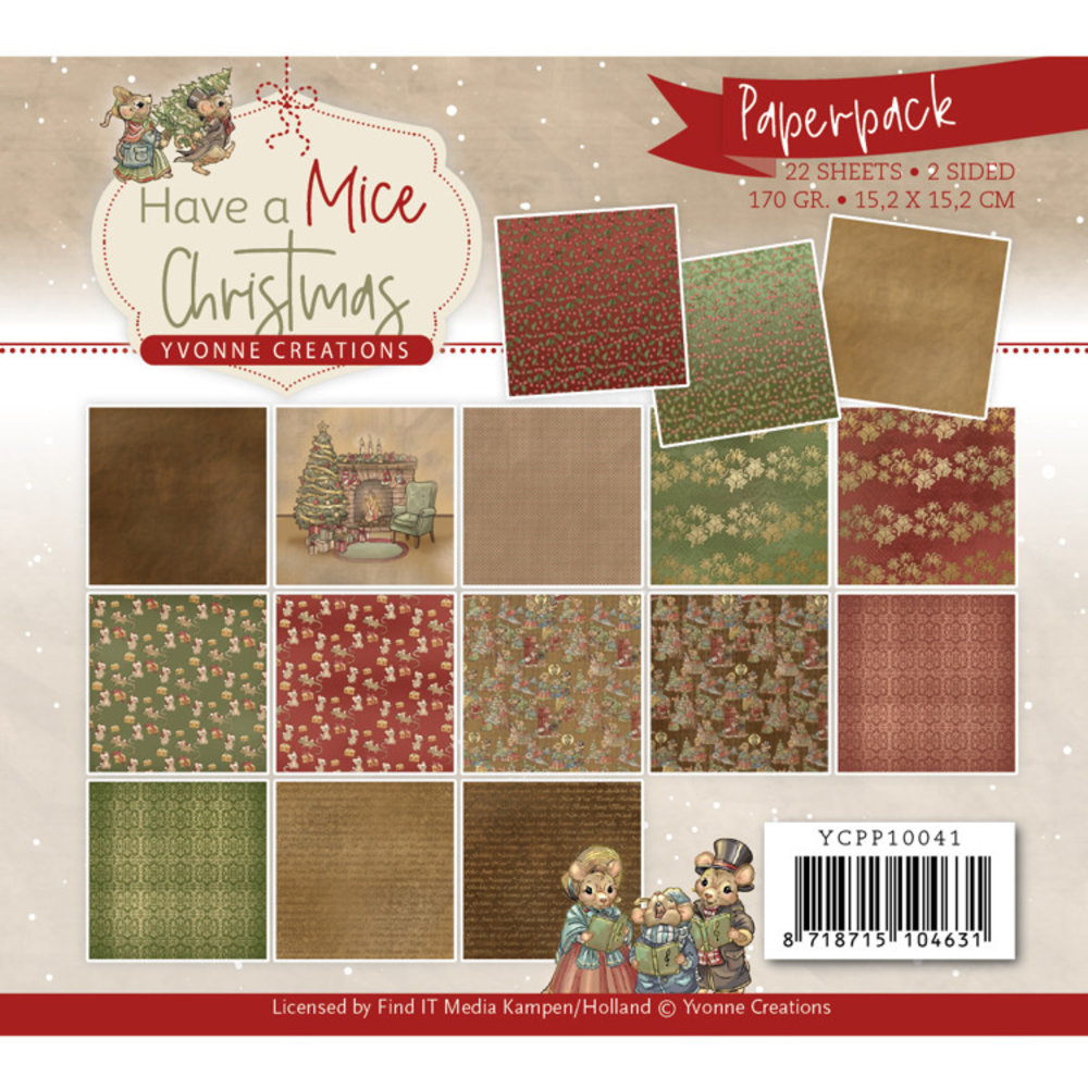 Yvonne Creations Have a Mice Christmas 6x6 Inch Paper Pack (YCPP10041)
