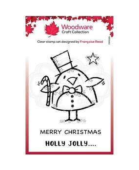 Woodware Singles Top Hat Robin Clear Stamp (FRM026)