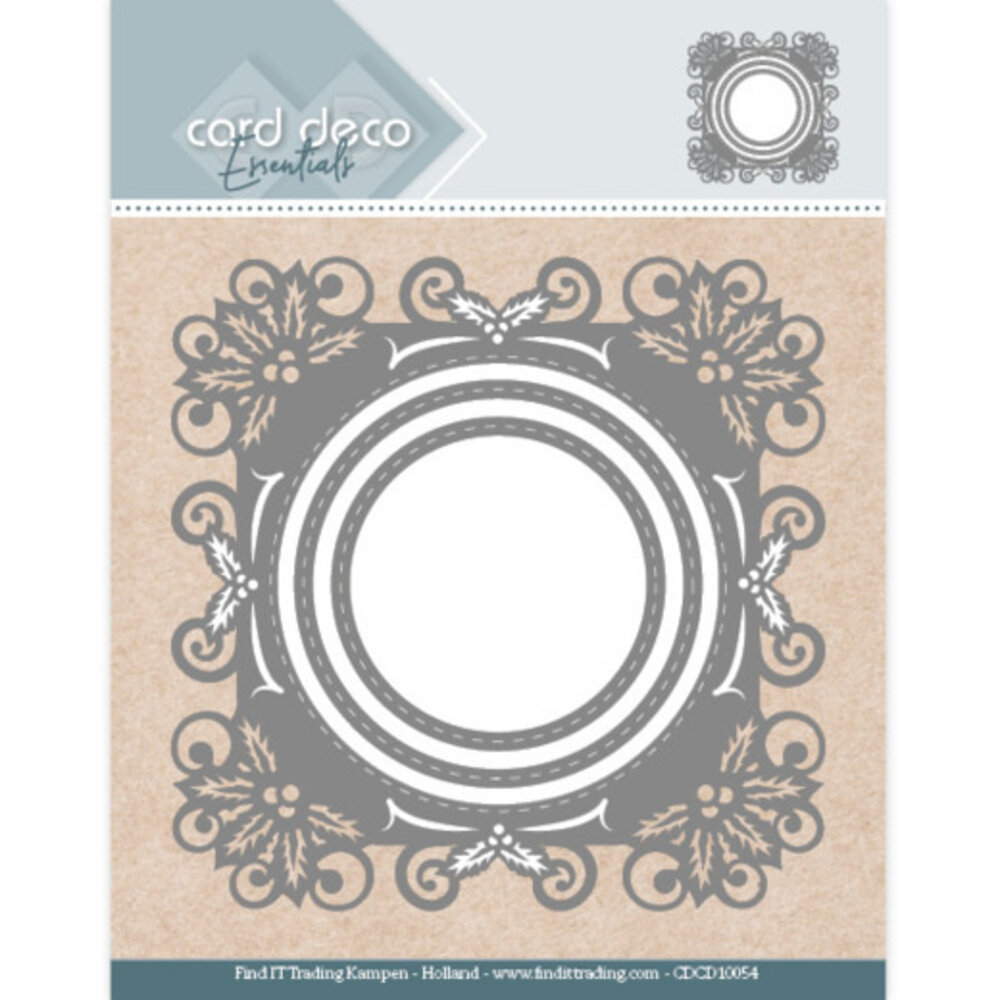 Card Deco Snijmal Holly Round (CDCD10054)