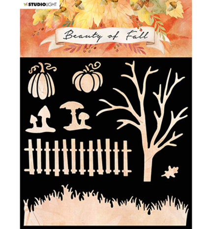 Studio Light Beauty of Fall Falling Leaves Masking Stencil (SL-BF-MASK34)