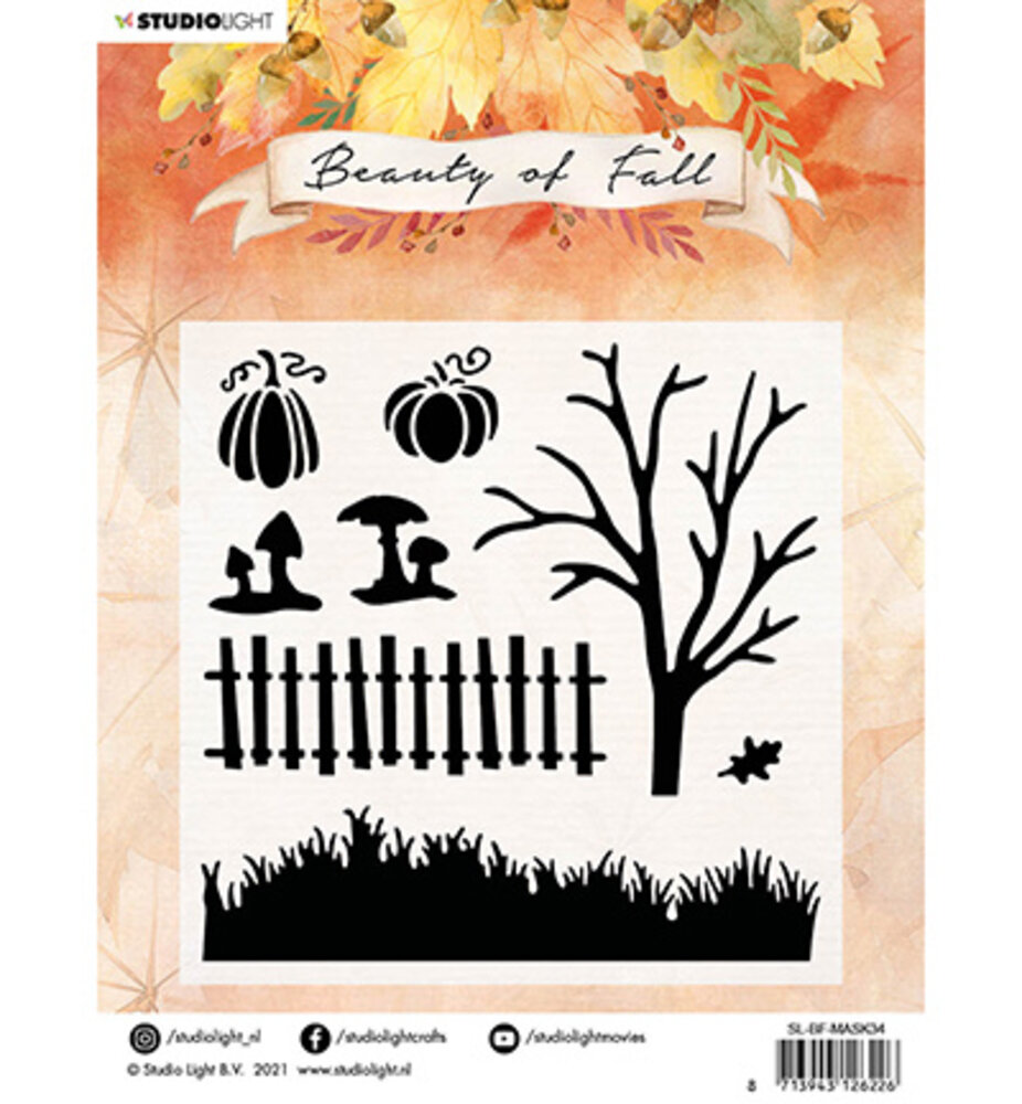 Studio Light Beauty of Fall Falling Leaves Masking Stencil (SL-BF-MASK34)