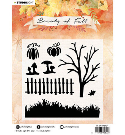Studio Light Beauty of Fall Falling Leaves Masking Stencil (SL-BF-MASK34)