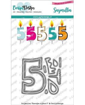 Carlijn Design Snijmal Kaarsjes Cijfer 5 (CDSN-0133)