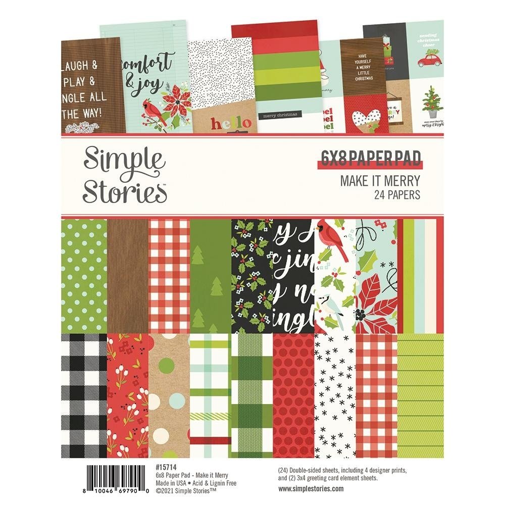Simple Stories Make it Merry 6x8 Inch Paper Pad (15714) Simple Stories Make it Merry 6x8 Inch Paper Pad (15714)