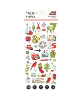 Simple Stories Make it Merry Puffy Stickers (15722)