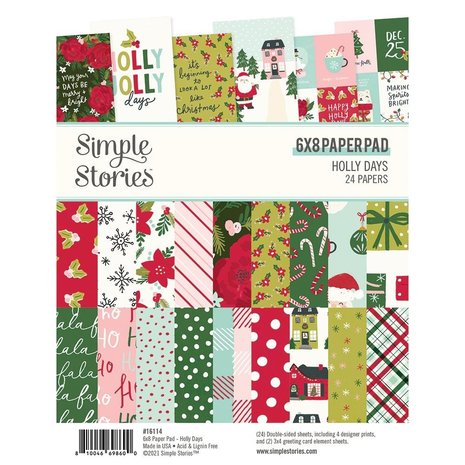 Simple Stories Holly Days 6x8 Inch Paper Pad (16114) Simple Stories Holly Days 6x8 Inch Paper Pad (16114)