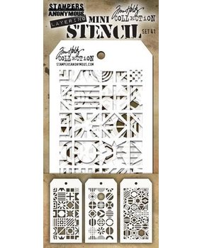 Stampers Anonymous Tim Holtz Mini Layering Stencil Set 41 (THMST041)