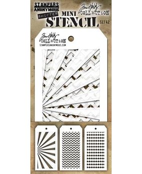Stampers Anonymous Tim Holtz Mini Layering Stencil Set 42 (THMST042) Stampers Anonymous Tim Holtz Mini Layering Stencil Set 42 (THMST042)