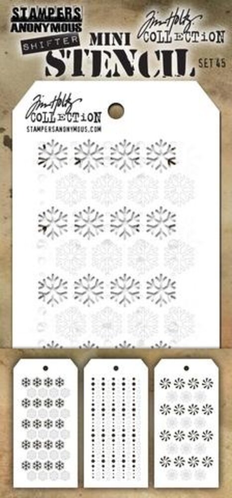 Stampers Anonymous Tim Holtz Mini Layering Stencil Set 45 (THMST045) Stampers Anonymous Tim Holtz Mini Layering Stencil Set 45 (THMST045)