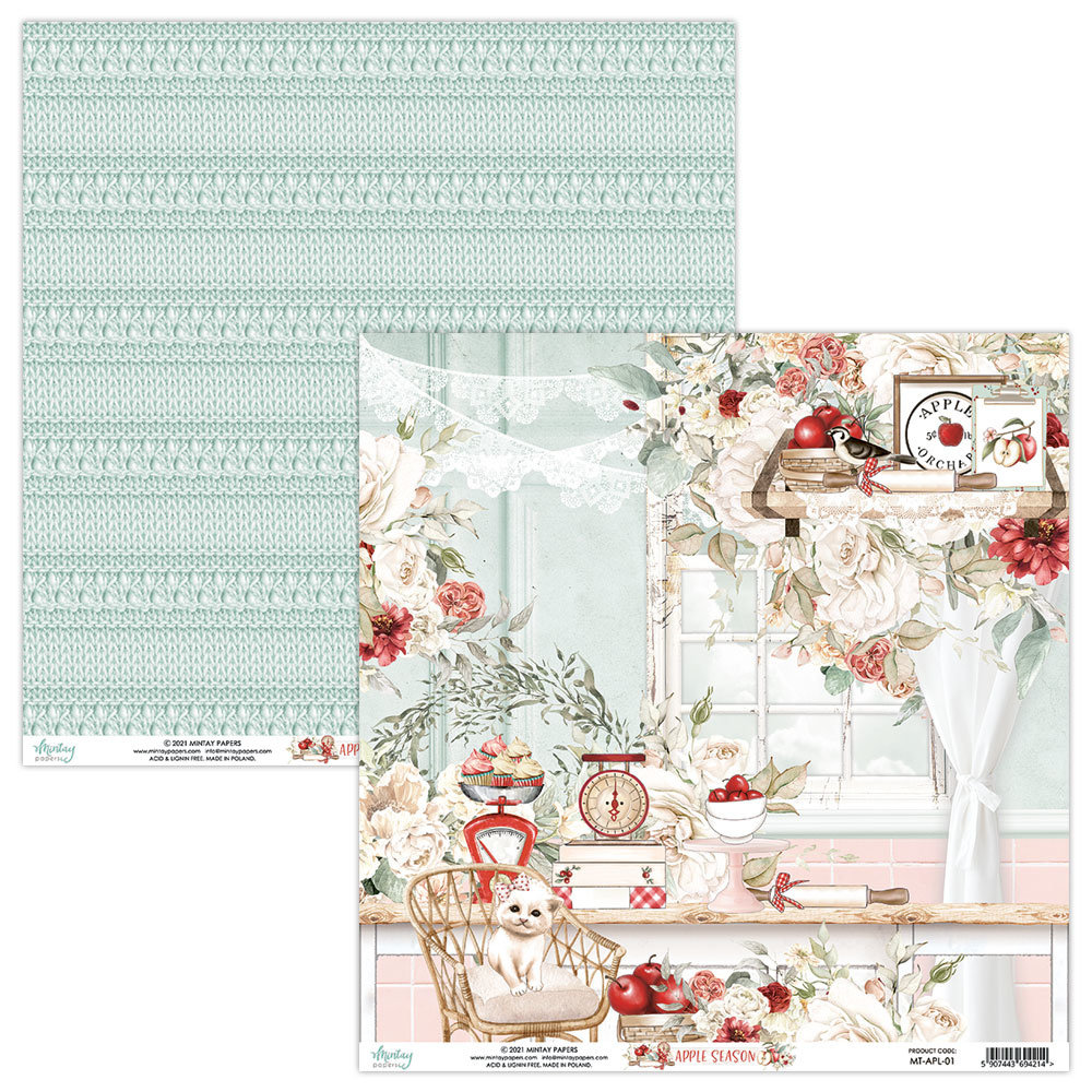 Mintay Apple Season 12x12 Inch Scrapbooking Paper Set (MT-APL-07) Mintay Apple Season 12x12 Inch Scrapbooking Paper Set (MT-APL-07)