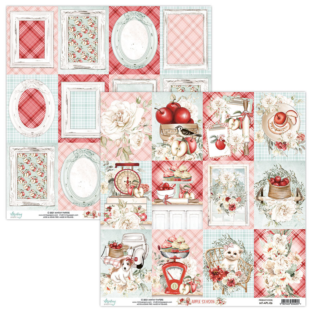 Mintay Apple Season 12x12 Inch Scrapbooking Paper Set (MT-APL-07) Mintay Apple Season 12x12 Inch Scrapbooking Paper Set (MT-APL-07)