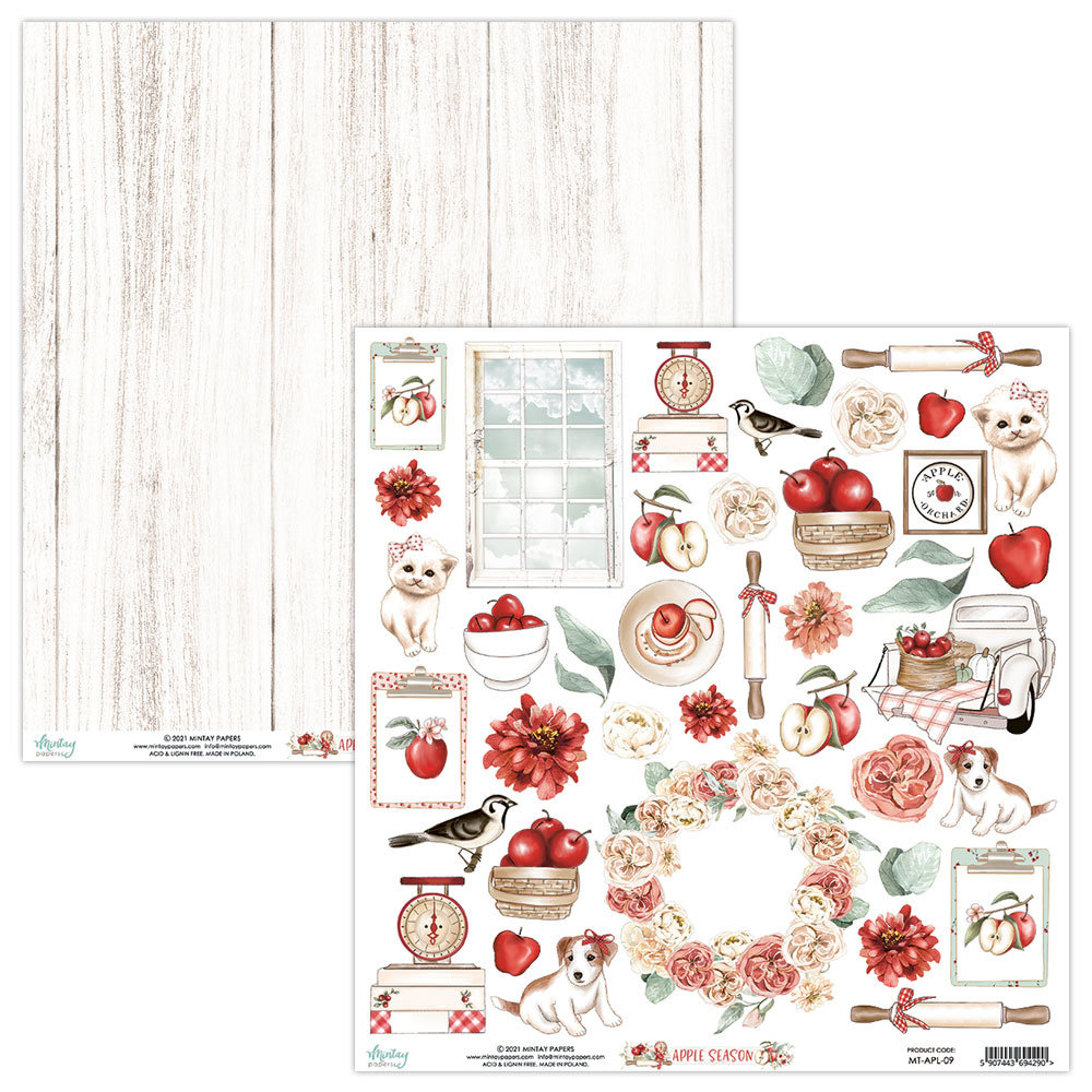 Mintay Apple Season 12x12 Inch Scrapbooking Paper Set (MT-APL-07) Mintay Apple Season 12x12 Inch Scrapbooking Paper Set (MT-APL-07)