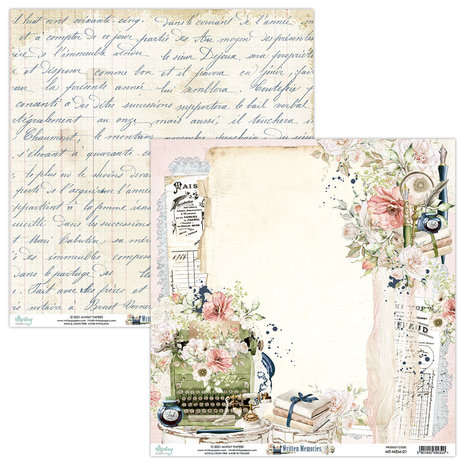 Mintay Written Memories 12x12 Inch Scrapbooking Paper Set (MT-MEM-07)
