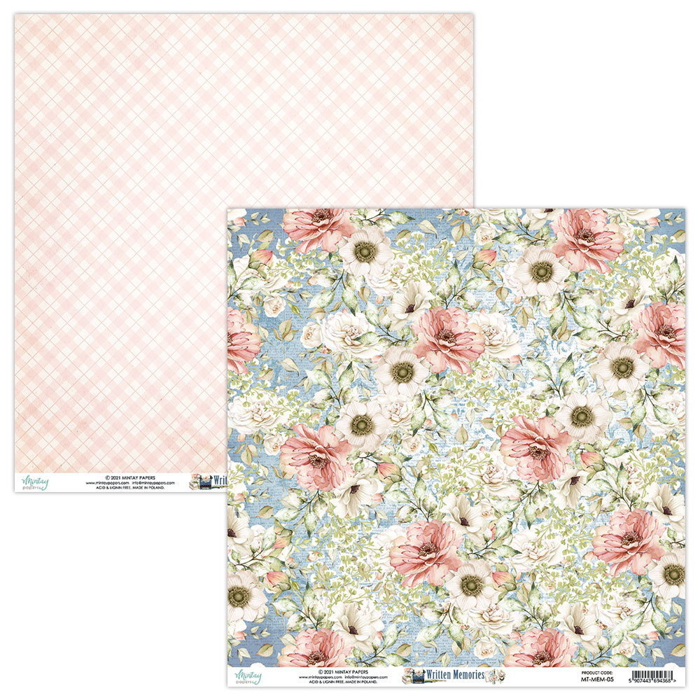 Mintay Written Memories 12x12 Inch Scrapbooking Paper Set (MT-MEM-07)