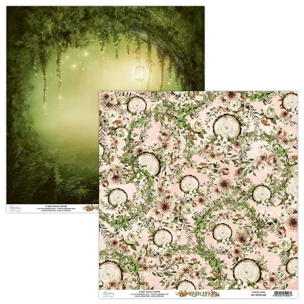 Mintay Woodland 12x12 Inch Scrapbooking Paper Set (MT-WOO-07)