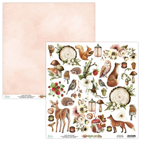 Mintay Woodland 12x12 Inch Scrapbooking Paper Set (MT-WOO-07)