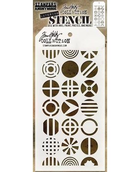 Stampers Anonymous Tim Holtz Patchwork Circle Layered Stencil (THS124)