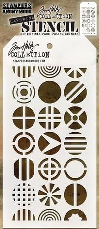 Stampers Anonymous Tim Holtz Patchwork Circle Layered Stencil (THS124) Stampers Anonymous Tim Holtz Patchwork Circle Layered Stencil (THS124)