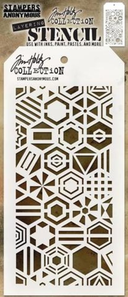 Stampers Anonymous Tim Holtz Patchwork Hex Layered Stencil (THS125) Stampers Anonymous Tim Holtz Patchwork Hex Layered Stencil (THS125)