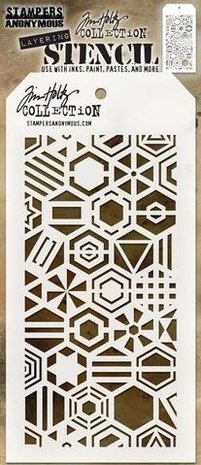 Stampers Anonymous Tim Holtz Patchwork Hex Layered Stencil (THS125) Stampers Anonymous Tim Holtz Patchwork Hex Layered Stencil (THS125)