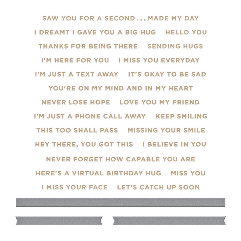 Spellbinders Mini Sincere Sentiments Glimmer Hot Foil Plate & Die Sets (GLP-288)