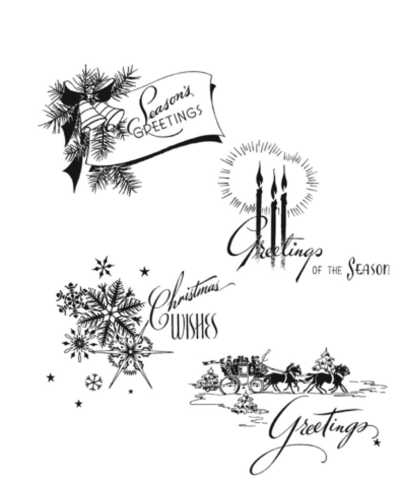 Stampers Anonymous Cling Stamps Holiday Greetings (CMS353)